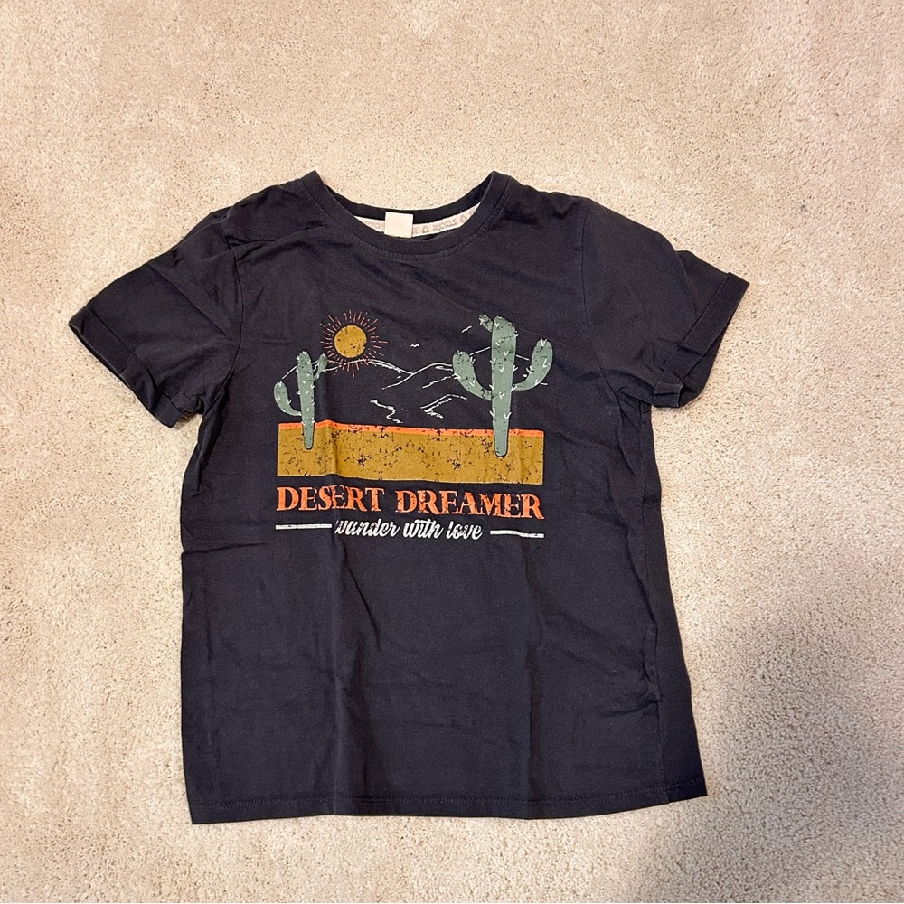 Washed Black Tshirt With Design